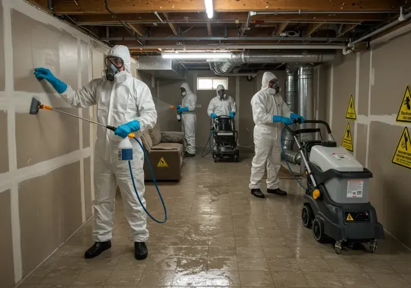 Basement Moisture Removal and Structural Drying process in Etna, ME